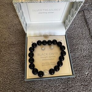 Black Onyx Bracelet and Earring Set